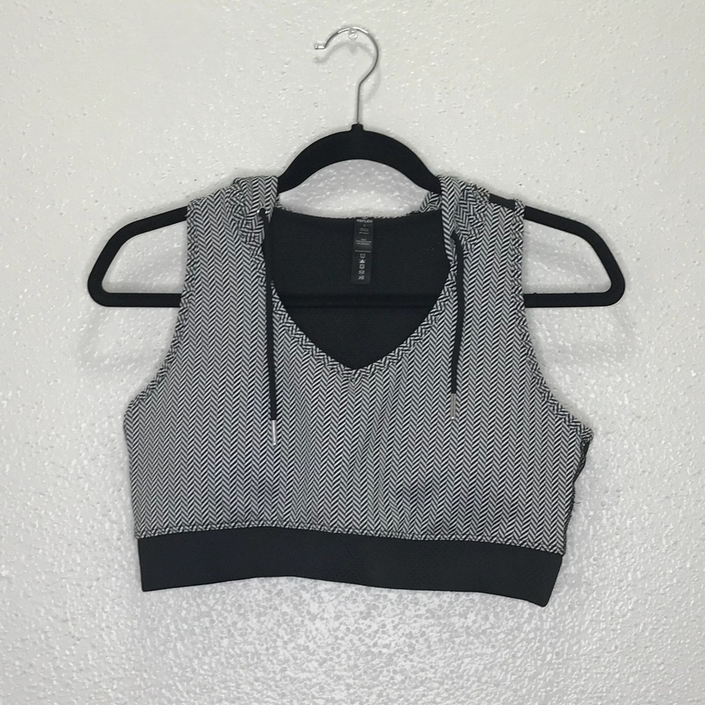 Reflex hooded sports bra